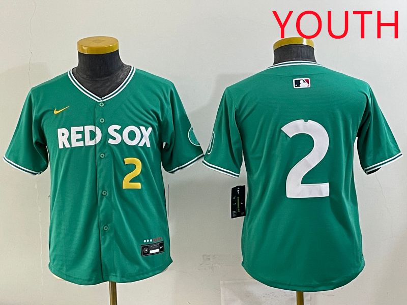 Youth 2025 Boston Red Sox #2 No Name Dark Green Joint Name Nike MLB Jersey style 15->youth mlb jersey->Youth Jersey